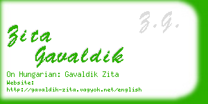 zita gavaldik business card